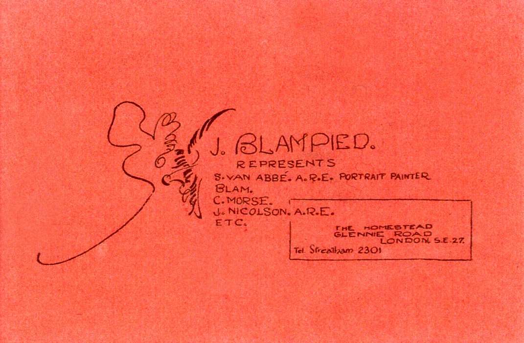 John Blampied's business card