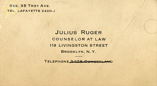 Image of front of business card